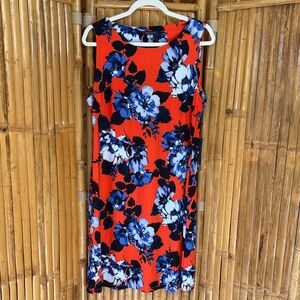 Tommy Hilfiger Floral Sleeveless Dress - orange and Blue. Size 12